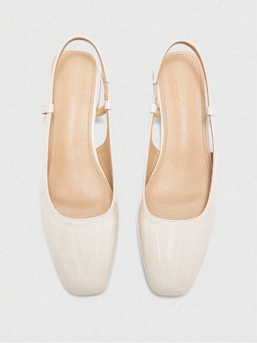 Shein Cuccou Women's Slingback Square-Toe Pumps in Cream